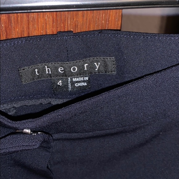 Theory Navy Wool Women's Trousers - Picture 3 of 5